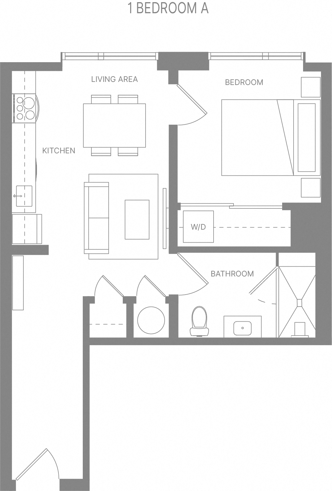 1BR A Floorplan
